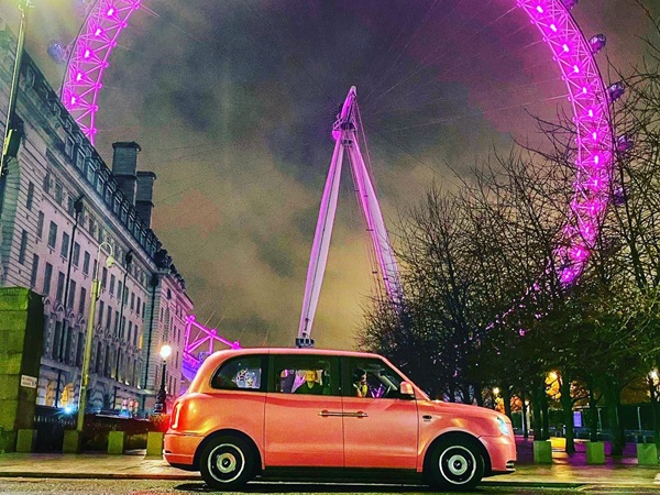 Pink London Taxi for corporate events