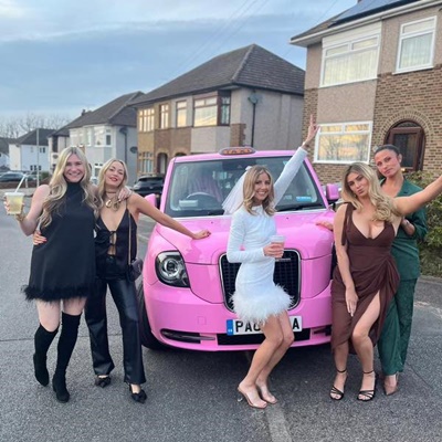 Pink London Taxi for Weddings